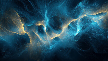 Obraz premium Abstract blue background with digital waves and lines, dark abstract wallpaper.