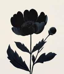 illustration of a modern black flower