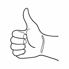 Thumbs up hand gesture icon illustration