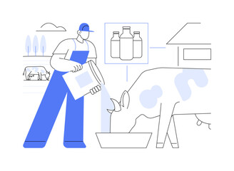 Dairy farming isolated cartoon vector illustrations.