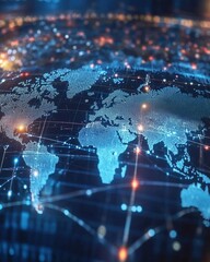 A meeting of fintech entrepreneurs discussing global trade taxation policies