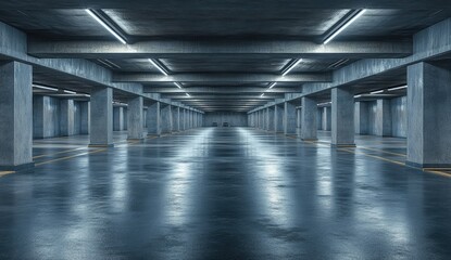 Empty huge underground garage