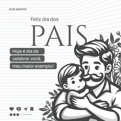 father appreciation day promotional poster in brazilian portuguese