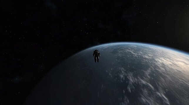 An astronaut floating in space with Earth visible in the background