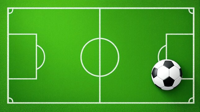 Soccer Ball on a Green Field Diagram, Game Strategy, soccer football field