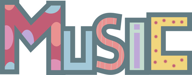 colorful music sticker