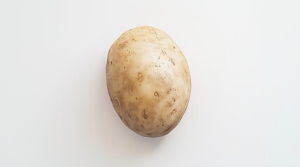 Fototapeta premium Raw potatoes on a white background, hyper-realistic, over-detailed close-up