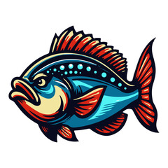 Sea fish cartoon vector illustration on white background