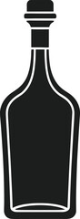 Elegant Vintage Liquor Bottle Silhouette Vector Illustration