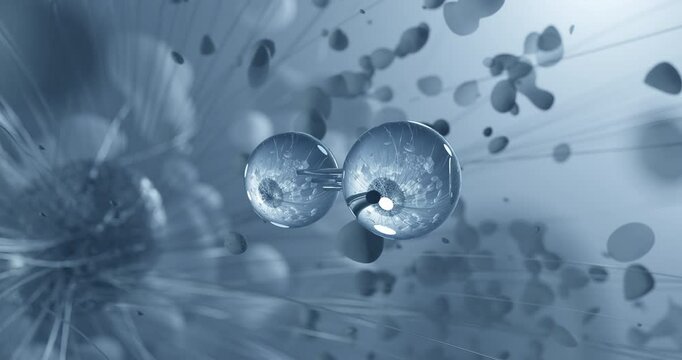 Looped video of Nitrogen, dinitrogen, rotating molecular 3D ball-and-stick model