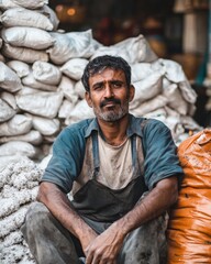 Obraz premium A struggling entrepreneur facing financial losses due to import taxes on raw materials