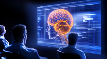 Student visualizes neural activity in a futuristic healthcare setting using advanced technology