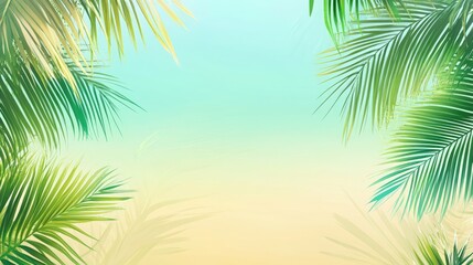 Fototapeta premium Tropical Paradise: Palm Leaves and Summer Sky