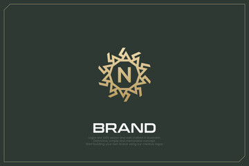 N Letter trademark brand logo	