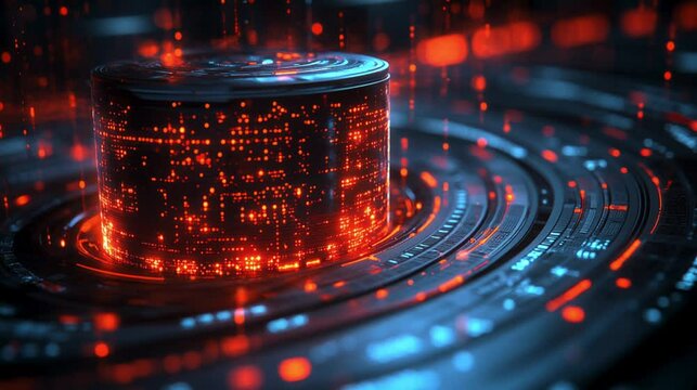 A 3D rendering of an SQL injection targeting a company's database, bypassing firewalls and security measures. 492