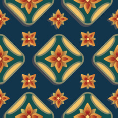 Luxury flower seamless pattern in Thai or Asian style