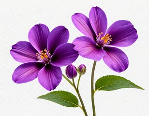 Obraz premium Two Vibrant Purple Flowers with Buds