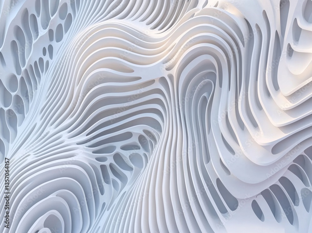 Poster an abstract background composed of a white curved architectural pattern represents the concept of mo