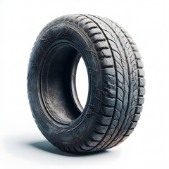 Obraz premium An old tyre isolated on white background