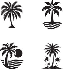 Fototapeta premium set of palm trees