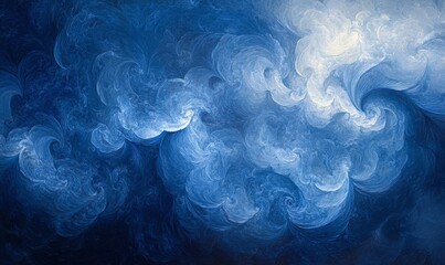 Obraz premium Abstract swirling blue clouds creating a dreamy and ethereal atmosphere
