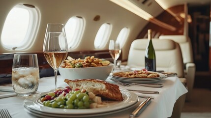 Luxury Private Jet Meal Service: Exquisite In-Flight Dining Experience