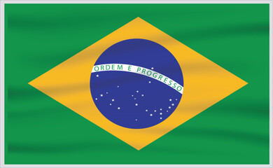 Obraz premium Brazil official flag vector with standard size and proportion. National flag emblem with accurate size and colors.