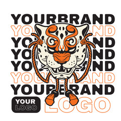 Tiger anger. Vector illustration of a tiger head.	
