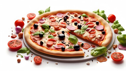 Beautiful pizza clipart white background