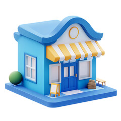 blue store isolated on transparent background,