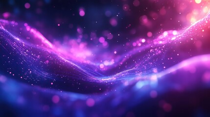 Fototapeta premium Abstract futuristic background with purple and blue glowing neon moving high speed wave lines and bokeh lights. Visualization of sound waves. Data transfer. Fantastic wallpaper