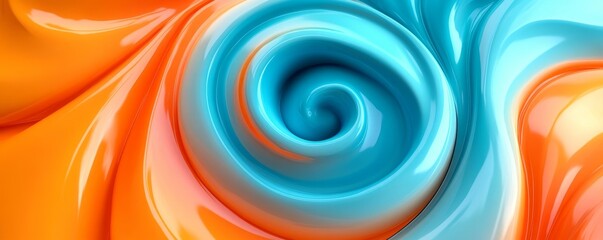 Obraz premium Abstract swirling patterns of vibrant orange and blue colors, creating a sense of movement and energy. A dynamic composition