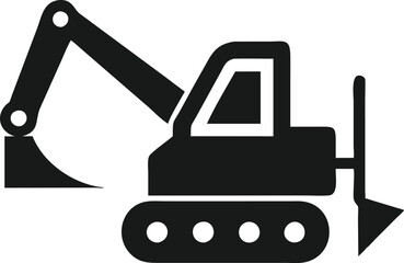 Simple Vector Illustration of an Excavator