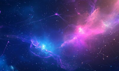 Obraz premium a vibrant and mesmerizing image of the cosmos, filled with stars and nebulas in shades of blue and purple