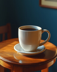 Obraz premium Serene Coffee Moment in Natural Light