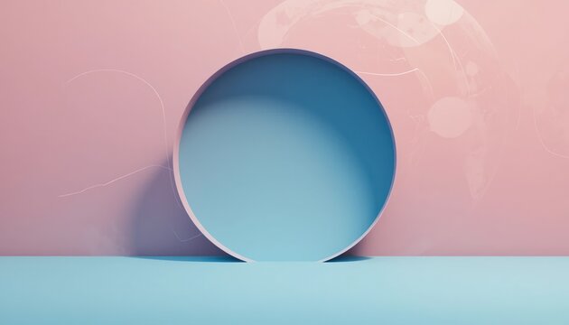 Dynamic circle animation minimalistic studio environment 3d graphic design soft color palette abstract concept