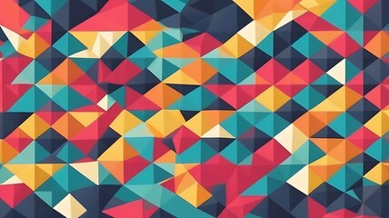 A mosaic of colorful triangles forming a cohesive pattern.