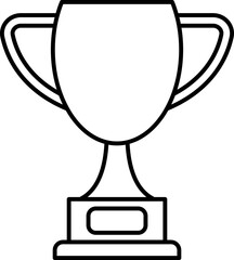 Clean line art illustration of a classic trophy. Perfect for websites, presentations, or infographics needing a symbol of achievement, success, or victory.