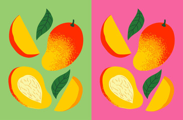 Mango hand-drawn vector illustration 