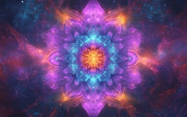 Fototapeta premium a vibrant fractal art with colorful pattern
