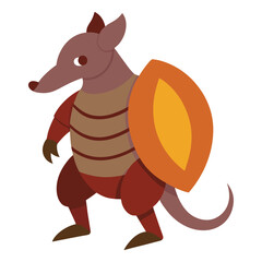 Battle-Ready Armadillo Mascot Logo – Tough Armadillo Warrior Design