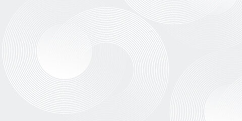 Abstract white glowing geometric lines on gray background. Modern shiny blue circle lines pattern. Futuristic technology concept. Suit for cover, poster, banner, brochure, header