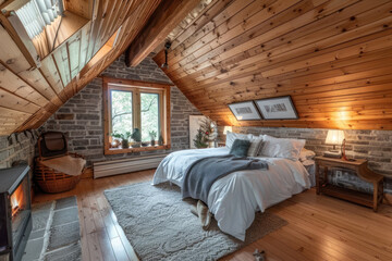 Attic insulation upgrade with eco-friendly materials, improving energy efficiency and maintaining a cozy interior