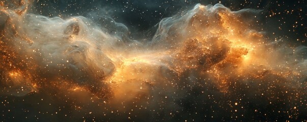 an artistic depiction of a captivating nebula in space, glowing with warm hues, a visual treat for space enthusiasts