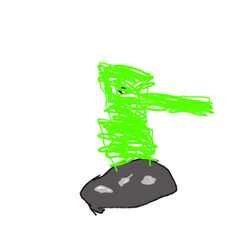 Bright and creative children's drawing. Doodle Military tank, cartoon style. For use in children's books, educational materials, projects aimed at developing creativity.