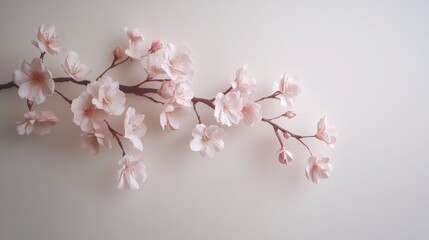 Fototapeta premium Delicate Pink Blossom Branch On White