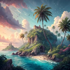 concept fantasy island background