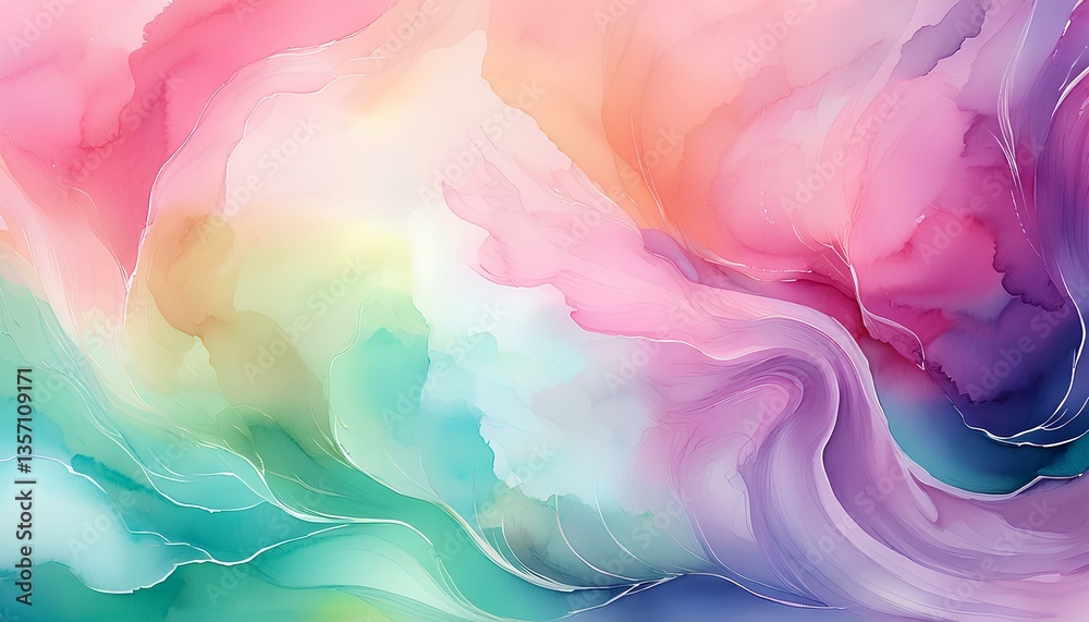 Aufkleber abstract colorful watercolor background with clouds.