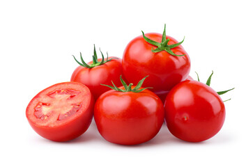 Tomatoes isolated on white background.