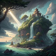 concept fantasy island background